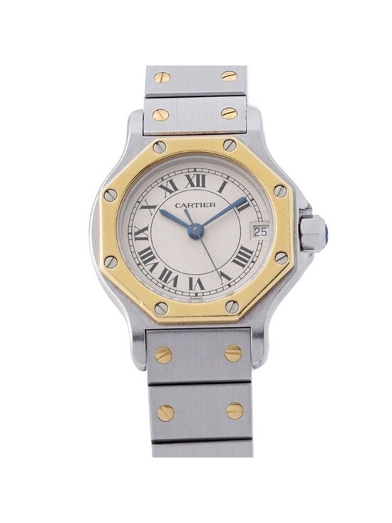 Cartier Santos Octagon SM Watch Ivory Dial Quartz Vintage main image 5